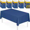 XSEINO 20 Pack 54" x 108" Premium Navy Blue Plastic Table Cloth,Disposable Rectangle Tablecloths Waterproof Table Cover for Birthday Wedding Anniversary Graduation Party Decorations Supplies