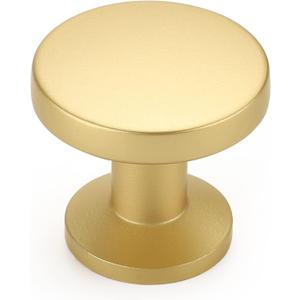 homdiy 15 Pack Gold Cabinet Knobs, Solid Zinc Alloy Drawer Knobs Brushed Brass Pulls, Modern Cabinet Hardware for Kitchen Cupboard Bathroom Dresser