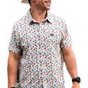 Burlebo Men’s Short Sleeve Performance Button Up – Lightweight, Quick-Dry, Comfortable Shirt for Outdoor & Everyday Wear, Size Small 