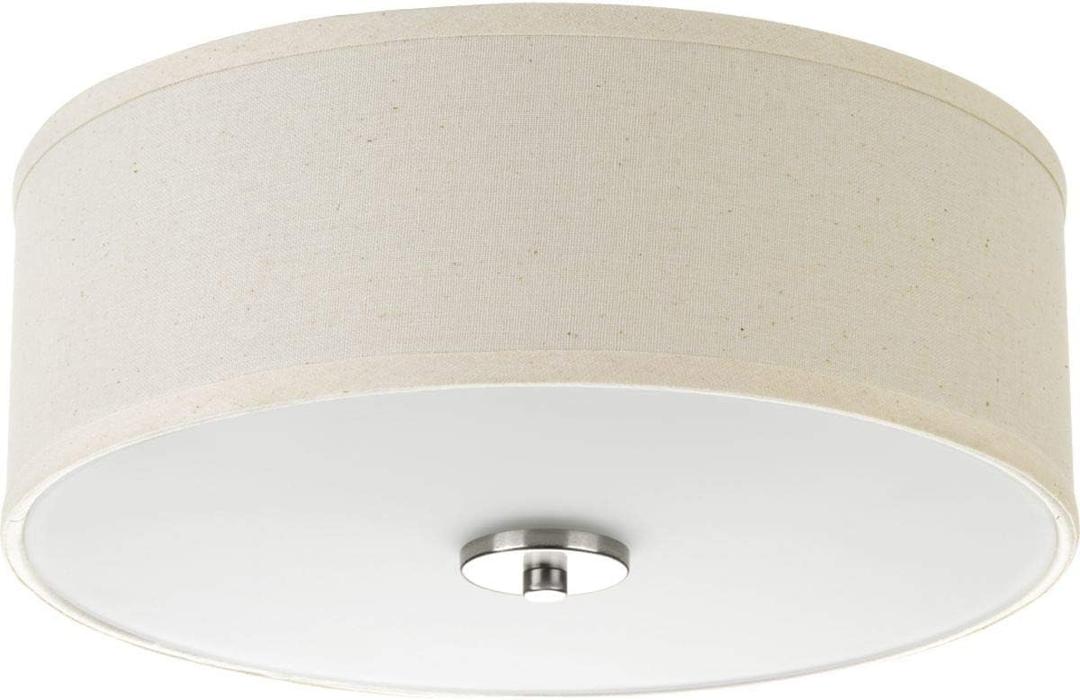 Progress Lighting P3713-09 Inspire Two-Light Flush Mount, Brushed Nickel (Flush Mount - 13x13x 5.5 in)