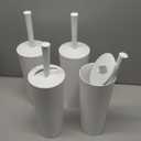 Amazon Basics Toilet Brush and Holder Set - 4-pack, White (Previously AmazonCommercial brand)