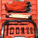 Orion Motor Tech Valve Spring Compressor, 10pcs Valve Spring Removal Tool with Solid C Clamp, 5pcs Collet Pusher Adapters for Motorcycle, ATV, Car, Small Engine Vehicle Equipment (red)