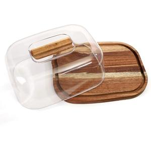 Small Wooden Cake Stand with Lid, Acacia Wood Pastry Display Tray for Cupcake, Cheese, Desserts, Fruits – Elegant Serving Platter with Cover for Parties and Kitchen