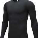 JZCreater Thermal Shirts for Men,Fleece Lined Long Sleeve Base Layer,Moisture Wicking Winter Shirt for Skiing, Hiking,Hunting (Black, M)