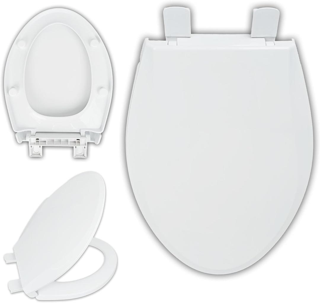 MinSha Soft Close Toilet Seat 18.5 In Elongated Seat, Quick Release