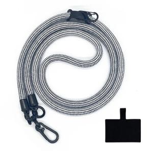 10mm Thick Rope Mobile Phone Lanyard Spacer Adjustable Anti Theft Phone Strap (NO.20 Black White)