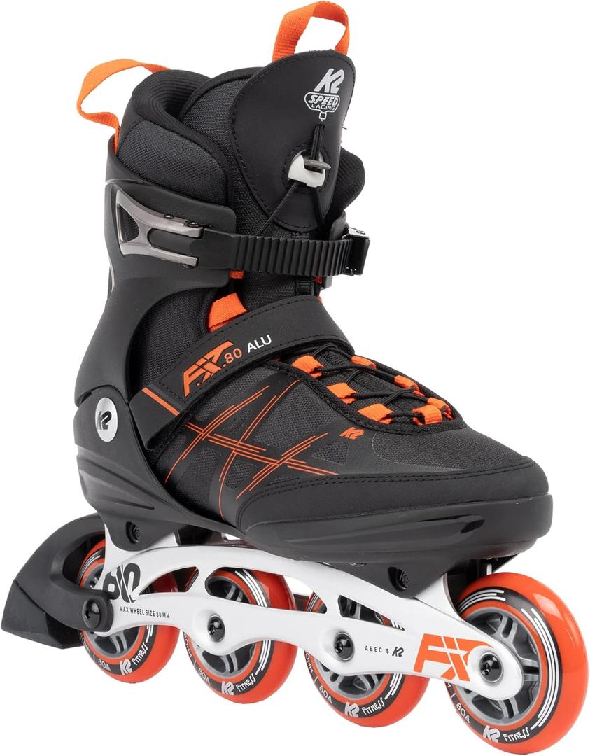 K2 F.I.T. 80 ALU Black Mens Inline Skates (12)