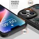 ZIYE for iPhone 14 Plus, Magnetic Matte Phone Case [Compatible with MagSafe] [Butterfly Lily Pattern Design] Black Bumper Hard Back Shockproof Cover for Women Girls (iPhone 14Plus) - Butterfly