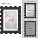 5x7 Wavy Picture Frame with Mat for 4x6, Real Glass and Wooden​ Frame - Tabletop or Wall Hanging Photo Frame(1 Pack, Black)
