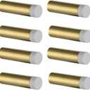 JQK Door Stopper, 2-7/8 Inch 304 Stainless Steel Sound Dampening Door Stop Bumper Wall Protector 8 Pack, Brushed Gold, DSB2-WG-P8 (Gold & White Tip)