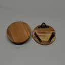 Kimona Pedestals Iron & Acacia Wood Multi-Purpose Display Pedestal, Riser Board for Soap, Perfume, Candles for Home, Patio & Garden (6" x 6" x 1.5"), (Set of 2)