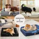 Bedsure L Plus Orthopedic Dog Bed for Large Dogs - Washable Dog Cat Bed Waterproof, L Plus Big Comfort Dogs Couch Sofa with Washable Removable Cover, Pet Bed with Nonskid Bottom, Blue Navy, 38"