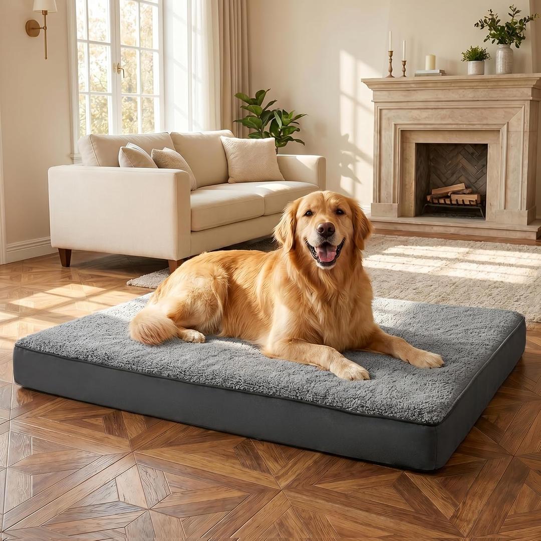 Waterproof Dog Bed for Crate, Chew Proof Orthopedic Crate Pad