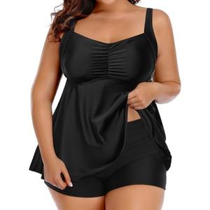 Aqua Eve Women Plus Size Tankini Swimsuits with Shorts Bathing Suits Two Piece Swimwear 20W