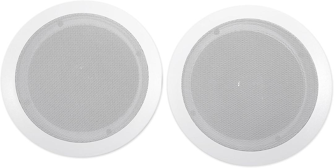 Rockville HC655 6.5" 500 Watt In-Ceiling Home Theater Speakers 8 Ohm (Pair), Aim-able Swivel Tweeter, Paintable Grills, Clear Audio, for Home Theater and Multi-Room Audio (White)