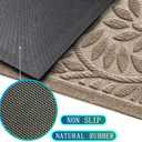 Bulijojo Front Door Mat Entrance,Durable Heavy Duty Welcome Mat,Thick Absorbent Natural Rubber Non Slip Mat, Sturdy Entryway Beige, 23"x35", 1'11" x 2'11"
