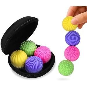 Magnetic Sensory Fidget Balls – 4-Pack Silicone Weighted Stress Relief Toys for Kids, Teens & Adults – Quiet, Textured Magnet Fidgets for ADHD, Autism & Anxiety – Gift for Classroom Decor
