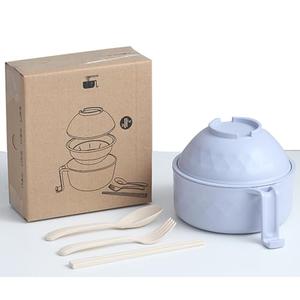 Layron Ramen Cooker Ramen Bowl Set with Chopsticks Microwave Noodle Bowl College Dorm Room Essentials for Girls for Boys Apartment Essentials-Blue