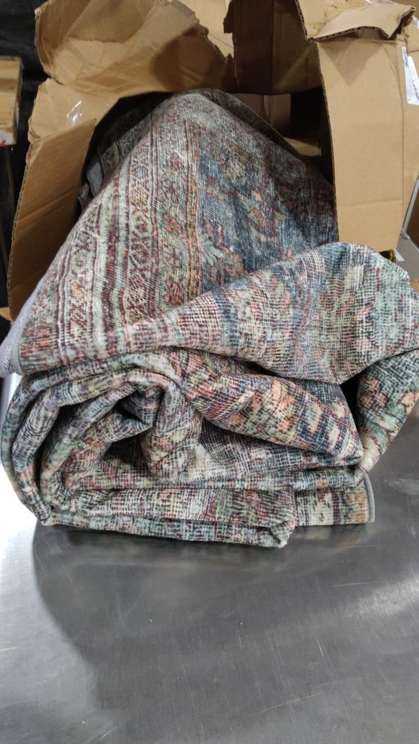 Loloi Magnolia Home by Joanna Gaines Banks Collection BAN-01 Ocean/Spice 8'-6" x 11'-6", .13" Pile Height, Machine Washable, Area Rug