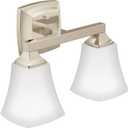 Moen YB5162NL Voss 2-Light Dual-Mount Bath Bathroom Vanity Fixture with Frosted Glass, Polished Nickel