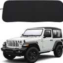 Premium Windshield Sun Shade for 2018-2025 Jeep Wrangler JL JLU & 2020-2025 Jeep Gladiator, Reflective 310T Material Front Window Sun Visor Blocks UV Rays Foldable Sunshade with Storage Pouch
