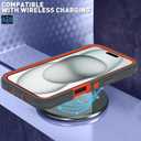 Case for iPhone 16 Pro Max(2024), 3-Layer Super Full Heavy Duty Rugged Case Belt Clip Holster Kickstand Protective Case Cover for iPhone 16 (Black Orange with Clip, iPhone 16 Pro Max)