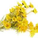 Artificial Daisy Flowers 6 Bundles 21 Faux Silk Daisy Flowers with Stems for Home Garden Vase Dcor (Yellow)