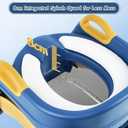 3 in 1 Toddler Potty Training Seat Chair with Ladder and Basin for Boys and Girls, Adjustable Kids Potty Training Seat for Toilet with Anti-Slip Wide Steps and Safety Handles (Blue)