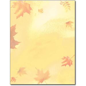 Golden Fall Leaves Stationery - 80 Sheets - Great for Fall, Halloween, or Thanksgiving Events