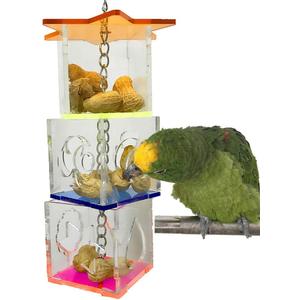Bird Foraging Toys,Creative Parrot Feeder Box,Hanging Treat Foraging Toy for Anchovies,Parakeets,Cockatiel,Conure,Mynah,Macow