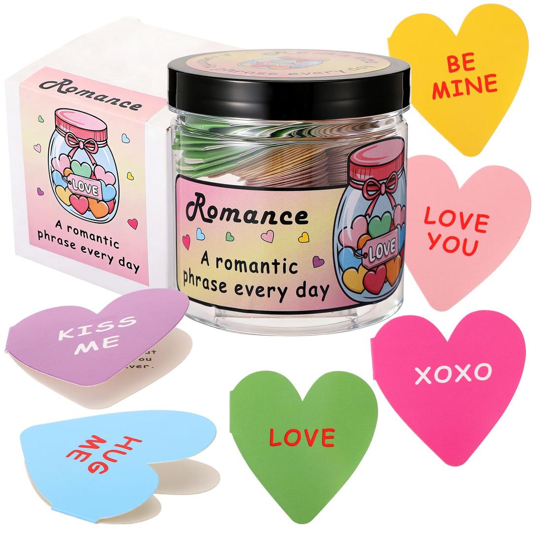 2 x Leinuosen 60 Pcs Wedding Gift Love Notes Jar with 60 Message Cards - Romantic Wedding Gift for Him Her Boyfriends Girlfriends Wives Husbands on Birthday Anniversaries Present(Positive Love)