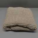 AMOAMI Upgraded Waffle Runner Rug Super Absorbent Non Slip Bath Mats for Bathroom Machine Washable Bathroom Runner Rug with Tassels, Ideal for Hallway Bedroom Laundry Room, 2' x 5', Brown & Cream