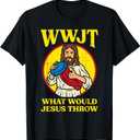 Disc Golf Wwjt What Would Jesus Throw Frisbee Men Women Kids T-Shirt, S