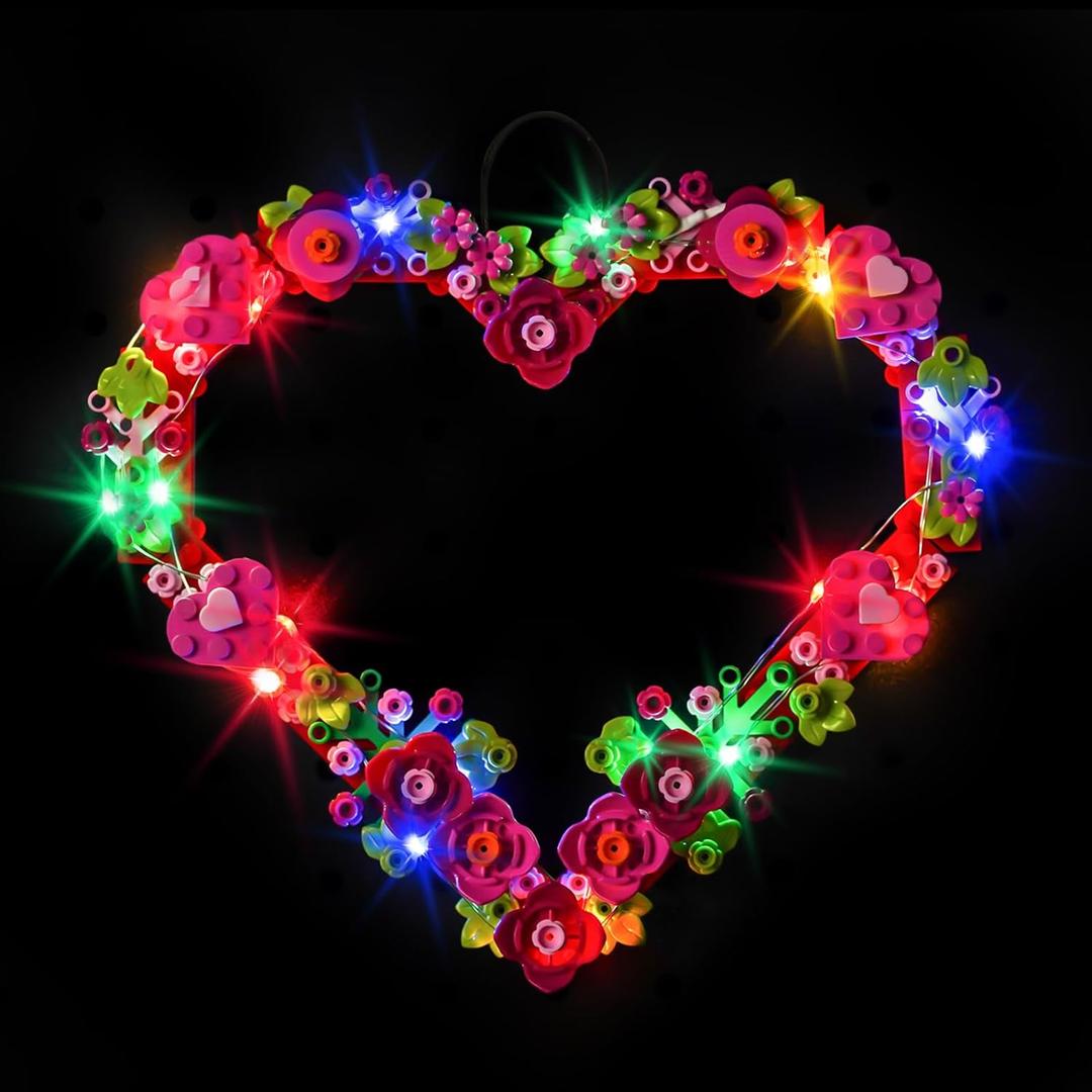 Upgraded Led Light Kit Compatible with Lego Heart Ornament Building Set, Lights Decoration Compatible with Lego 40638, Great Gift for Valentine's Day (Model Not Included)