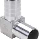 DERNORD 1-1/2" Hose Barb 90 Degree Elbow 304 Stainless Steel L Right Angle Barbed Fitting for Air Water Fuel Gas