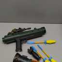 Toy Rocket Launcher, Rocket Gun with 3 Foam Rockets, Toy Rocket Barrel Launcher RPG Gun, with Sound, Vibration, LED Effects, Military Pretend Play Blaster Toy Gun (Dark Green)
