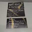 Yinder 3 Pieces Black and Gold Bathroom Wall Decor Wooden Rules Marble Style Farmhouse Wall Art Funny Hanging Signs for Bathroom Toilet Decor(Noble Style)