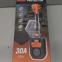 15,000J RV Surge Protector 30 Amp with LED Display, 30 Amp RV Surge Protector with Voltage Monitoring, Clear Error Codes, Comprehensive Detection, IP68 Waterproof Cover (Orange)