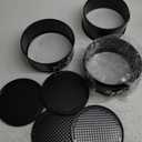 Prime Bakers and Moulders Round Non Stick Black Cake Pan with Removable Base for Microwave Oven (Set of 3 + 1 Bottom)