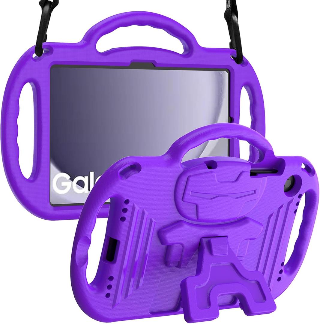 LTROP Case for Samsung Galaxy Tab A11 Plus 2025 / A9 Plus 2023 11 Inch with Shoulder Strap Handle & Kickstand, Shockproof Bumper Case for Galaxy Tab A11+ 2025 / A9+ 2023 11" - Purple