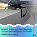 Metal Boat Seat Clamp with Swivel, Adjusts from 7.5 inches to 20 inches, Stainless Steel Stand Mounting Kit Bracket Bench Hardware