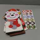 Lollutdotu Christmas Treat Bags 24Pcs Goodie Bags for Kids with 24 Stickers Bags for Gift Goodie Bags for Classrooms, Kraft Holiday Goody, Party Favors, Office