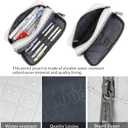 2 x Della Gao Pencil Case Large Capacity Pencil Pouch Soft Quilted Pen Bag Office Stationery Organizer Sturdy Pencil Bag for Men Women - Beige