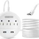 NTONPOWER 2 Prong Power Strip, 9.8ft Extension Cord with Polarized Plug, 3 Prong to 2 Prong Outlet Adapter, 3 Outlets 2 USB Charging Ports, Wall Mountable, Ideal for Old House Non-Grounded Outlets