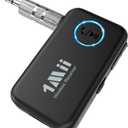 1Mii Bluetooth 5.3 Music Receiver for Car/Home Stereo, Aux Bluetooth Adapter for Car with Volume Control Supports Hands Free Calls, 16H Battery Life