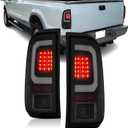 LED Tail Lights Assemble Compatible with1997-2003 Ford F150,1999-2007 Ford F250 F350 Superduty Driver and Passenger Side, Smoke Lens