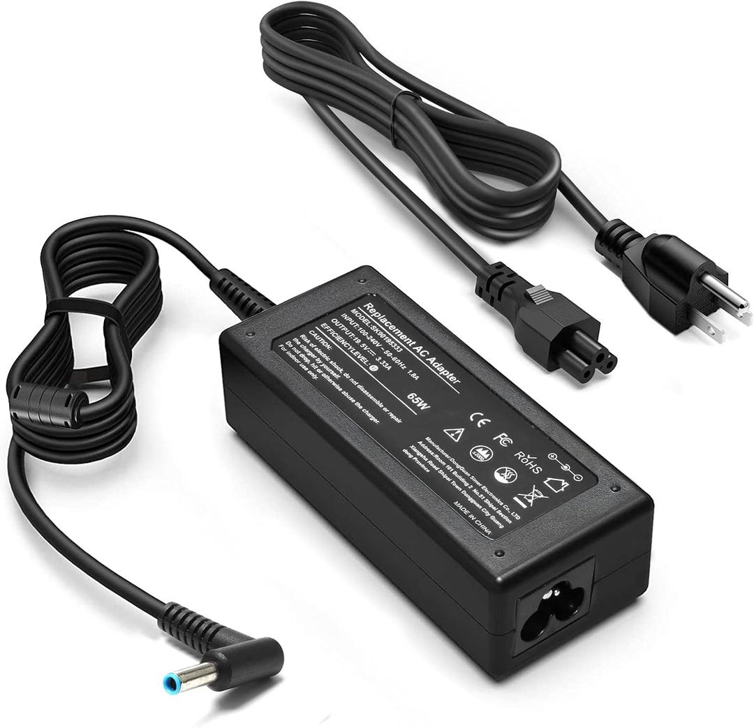 65W Laptop Charger Compatible with HP Pavilion x360 14 15 17,Envy 13 15 X360,Elitebook 840 G5, ProBook Chromebook Stream Series,Spectre 710412-001 19.5V 3.33A Adapter