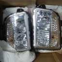 Chrome Headlights Fits Kenworth T880 2014-2023 Headlights Assembly Lamps for Kenworth T880 Replacement Driver Left and Passenger Right Side T880 Semi Truck Accessories (Pair)