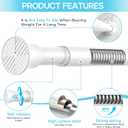 Spring Tension Curtain Rod 32-62 inch, Adjustable Expandable Tension Curtain Rod No Drilling, Tension rods for Window Doorway Kitchen Curtain, White