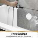 HITSLAM Shower Mat, 32x32 Inch Square Non Slip Bathtub Mat, Soft PVC Loofah Bath Mat for Tub with Hanging Holes, Quick Drying Shower Floor Mat, Without Suction Cups, Grey
